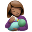 woman feeding baby: medium skin tone