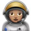 woman astronaut: medium skin tone