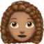 woman: medium skin tone, curly hair