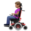 woman in motorized wheelchair: medium skin tone