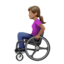 woman in manual wheelchair: medium skin tone