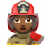 woman firefighter: medium-dark skin tone