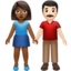 woman and man holding hands: medium-dark skin tone, light skin tone