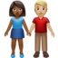 woman and man holding hands: medium-dark skin tone, medium-light skin tone