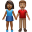 woman and man holding hands: medium-dark skin tone, medium skin tone