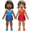 women holding hands: medium-dark skin tone, medium skin tone