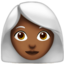 woman: medium-dark skin tone, white hair