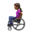 woman in manual wheelchair: medium-dark skin tone