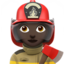 woman firefighter: dark skin tone