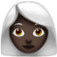 woman: dark skin tone, white hair