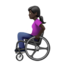 woman in manual wheelchair: dark skin tone