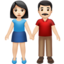 woman and man holding hands: light skin tone