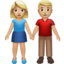 woman and man holding hands: medium-light skin tone