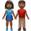 woman and man holding hands: medium-dark skin tone