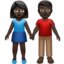 woman and man holding hands: dark skin tone