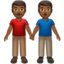 men holding hands: medium-dark skin tone