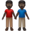 men holding hands: dark skin tone