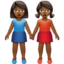 women holding hands: medium-dark skin tone