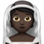 person with veil: dark skin tone