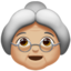 old woman: medium-light skin tone