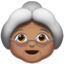 old woman: medium skin tone