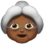 old woman: medium-dark skin tone