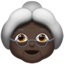 old woman: dark skin tone