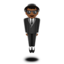 person in suit levitating: medium-dark skin tone