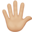 hand with fingers splayed: medium-light skin tone