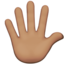 hand with fingers splayed: medium skin tone