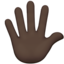 hand with fingers splayed: dark skin tone