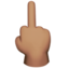 middle finger: medium skin tone