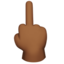 middle finger: medium-dark skin tone