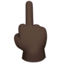 middle finger: dark skin tone