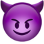 smiling face with horns