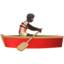 person rowing boat: dark skin tone