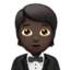 person in tuxedo: dark skin tone