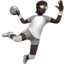 person playing handball: dark skin tone