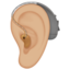 ear with hearing aid: medium-light skin tone