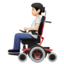 person in motorized wheelchair: light skin tone