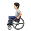 person in manual wheelchair: light skin tone