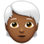 person: medium-dark skin tone, white hair