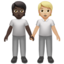 people holding hands: dark skin tone, medium-light skin tone