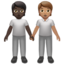 people holding hands: dark skin tone, medium skin tone