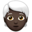 person: dark skin tone, white hair