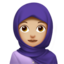 woman with headscarf: medium-light skin tone