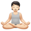 person in lotus position: light skin tone