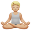 person in lotus position: medium-light skin tone