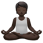 person in lotus position: dark skin tone