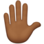 raised hand: medium-dark skin tone